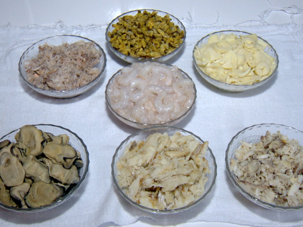 O camarão é um dos principais ingredientes da torta capixaba (Foto: Reprodução/ TV Gazeta) O camarão é um dos principais ingredientes da torta capixaba (Foto: Reprodução/ TV Gazeta)