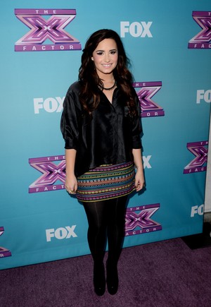 Demi Lovato na festa da segunda temporada do 'The X Factor', em Los Angeles, nos Estados Unidos (Foto: Jason Merritt/ Getty Images/ Agência)