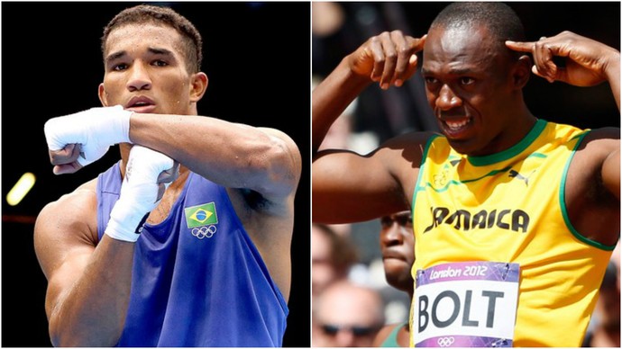 Esquiva Falcão x Usain Bolt (Foto: Montagens em fotos de Getty Images)