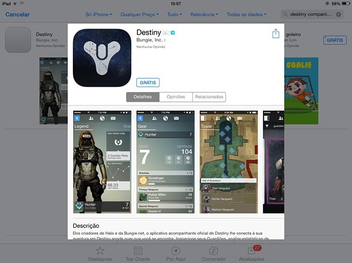 Destiny: como baixar e usar o Companion App do game (Foto: Reprodução/Murilo Molina)