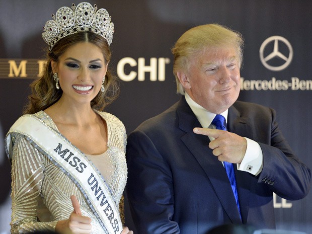 A Miss Universo Gabriela Isler e o bilionário Donal Trump após o Miss Universo 2013 (Foto: Alexander Nemenov/AFP)