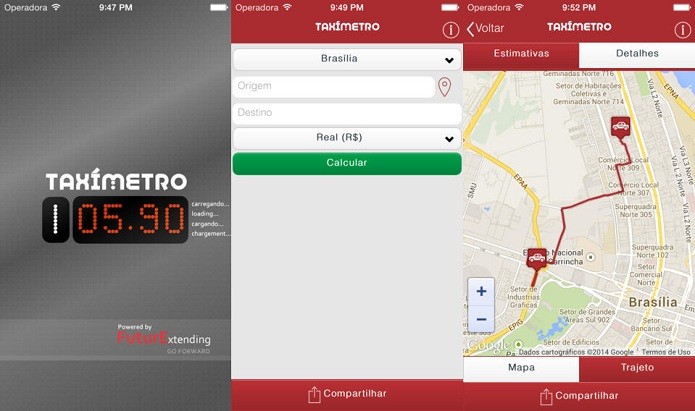 Taxímetro permite saber quanto irá custar uma corrida de táxi (Foto: Divulgação/AppStore)