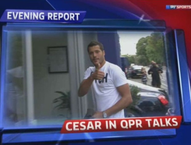 Julio Cesar em Londres para negociar com o Queens Park Rangers (Foto: Reprodução)