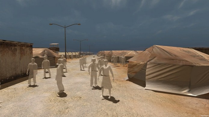 Notícia sobre campo de refugiados da guerra na Síria, transmitida em VR (Foto: Divulgação/Emblematic Group)