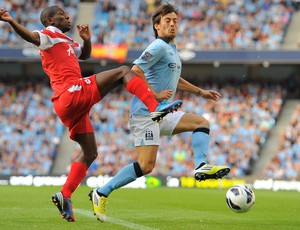 david silva  Shaun Wright Phillips manchester city x queens park rangers (Foto: AFP)