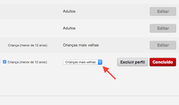 Alterando o tamanho da criança no perfil do Netflix (Foto: Reprodução/Marvin Costa)
