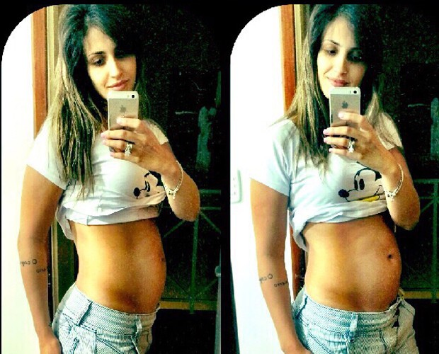 Carol Vieira - seis meses de gravidez (Foto: Arquivo Pessoal)