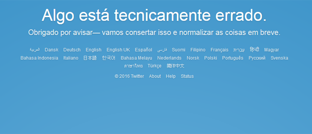 Mensagem avisa do problema no Twitter (Foto: Reprodução)