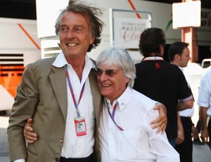 Em junho, Luca di Montezemolo e Bernie Ecclestone trocavam afagos nos bastidores da F-1 (Foto: Getty Images)