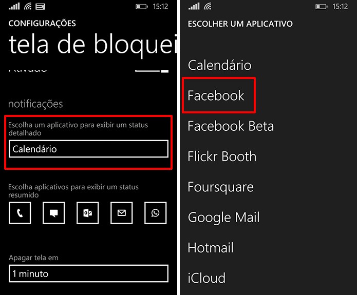 Facebook oferece a opção de exibir status detalhado com notificações na tela de bloqueio (Foto: Reprodução/Elson de Souza)