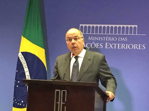 Ministro das Relações Exteriores, Mauro Vieira, concede entrevista coletiva no Palácio do Itamaraty (Foto: Filipe Matoso / G1)