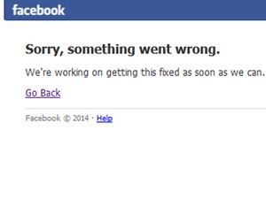 Facebook ficou fora do ar para manutenção (Foto: Reprodução/Facebook)