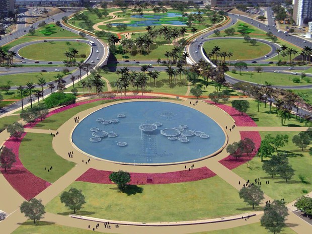 Projeto de como seria o Jardim Burle Marx quando ficasse pronto, em Brasília (Foto: Novacap/Divulgação) Projeto de como seria o Jardim Burle Marx quando ficasse pronto, em Brasília (Foto: Novacap/Divulgação)
