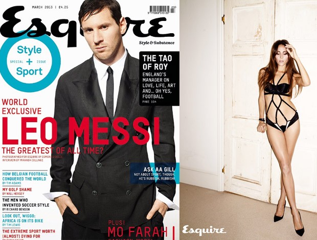 Capa Esquire Messi jessica, namorada do button (Foto: Reprodução / Esquire)