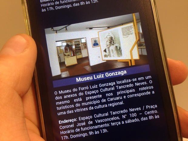 App tem informações e localização dos pontos turísticos e dos museus (Foto: Jael Soares/ G1)