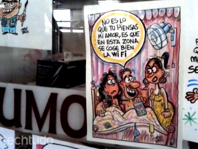 Cartum sobre o Wi-Fi em Cuba (Foto: Giordano Tronco/TechTudo )