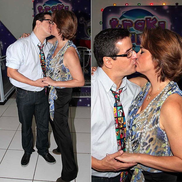 Suzy Rêgo beija o marido (Foto: Orlando Oliveira/AgNews)