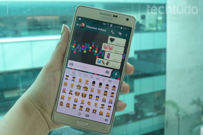 [maca] WhatsApp Emojis Android (Foto: Aline Batista/TechTudo)