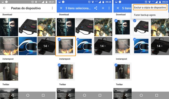 Delete as fotos indesejadas (Foto: Reprodução)