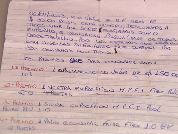 Cartas apreendidas em Ribeirão registram sorteios entre membros de facção (Foto: Valdinei Malaguti/ EPTV)