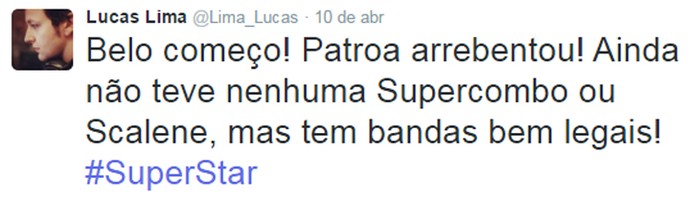 post Lucas Lima SuperStar (Foto: Web)