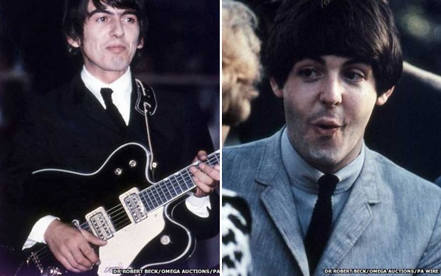 George Harrison e Paul McCartney (Foto: Dr Robert Beck/Omega Auctions/PA Wire)