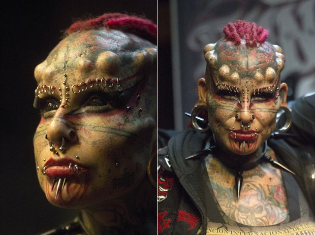 María José Cristerna é conhecida como 'mulher vampiro' (Foto: Guillermo Granja/Reuters)