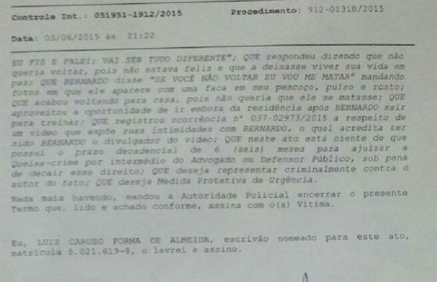 Ex-namorada acusa Bernardo de ter divulgado vdeo ntimo dos dois (Foto: Reproduo)