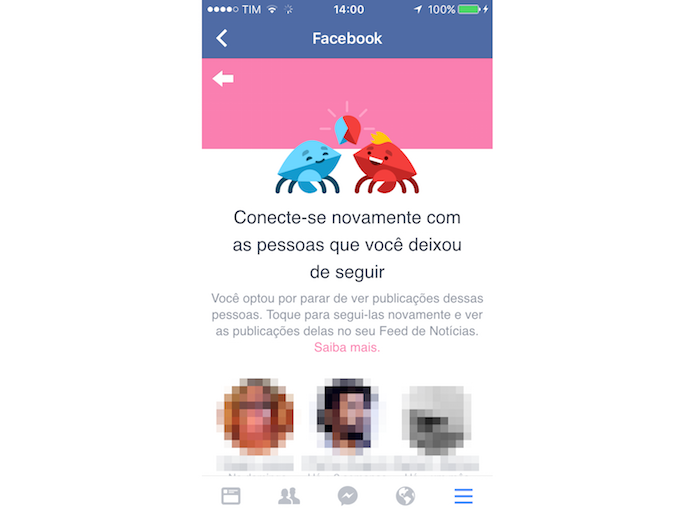Ferramenta para voltar a seguir contatos no aplicativo do Facebook (Foto: Reprodução/Marvin Costa)