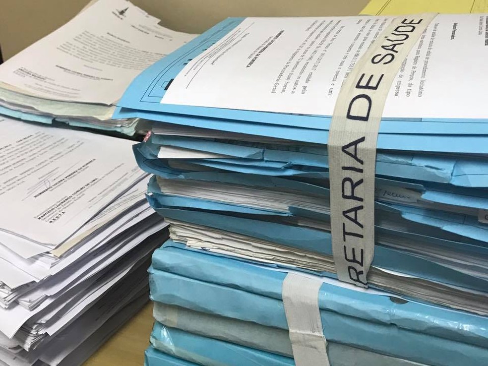 Papelada da Secretaria de Saúde (Foto: Secretaria de Saúde/Divulgação)