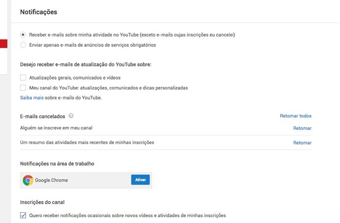 Área de configuração (Foto: Reprodução/André Sugai)