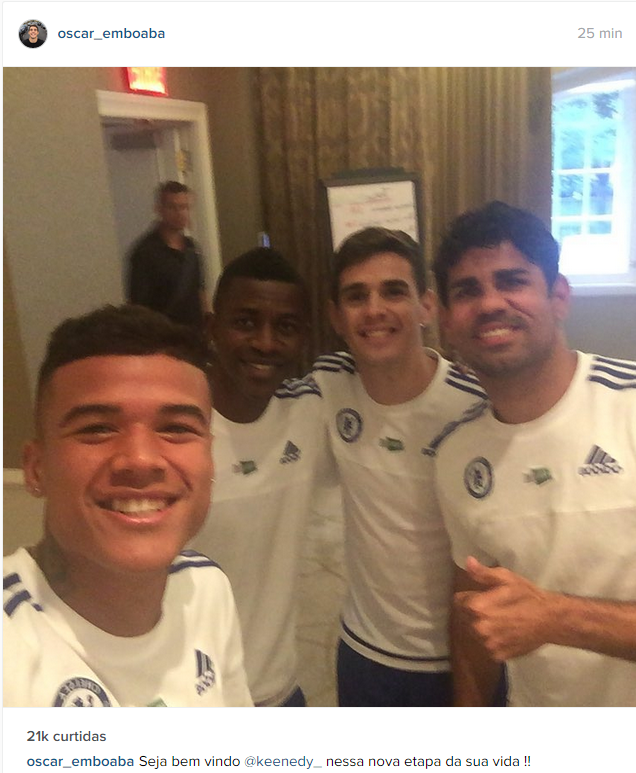 Oscar, Diego Costa, Ramires e Kenedy no Chelsea