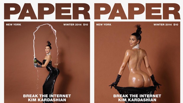 Kim Kardashian na famosa foto da revista Paper (Foto: Reprodução Instagram)