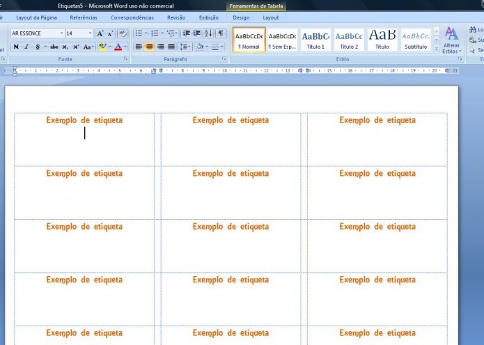 Tabela com 30 etiquetas (Foto: Reprodução/Giordano Tronco)