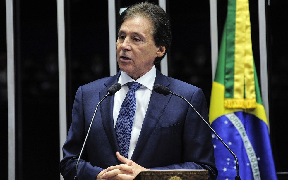 O senador Eunício Oliveira, presidente do Congresso, durante sessão no início deste mês (Foto: Geraldo Magela/Agência Senado)