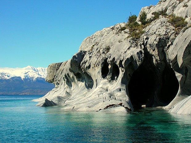 Cavernas de Mármore ou Capela de Mármore, no lago General Carrera, na Patagônia chilena (Foto: Creative Commons/Naturaleza)