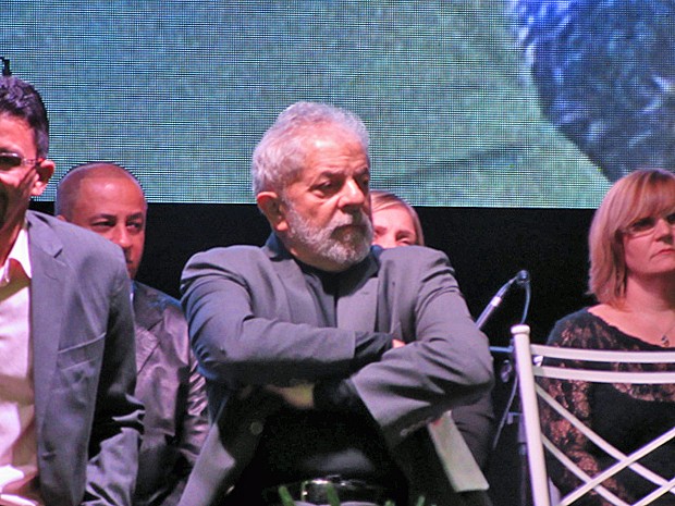 Lula participa de evento no Sindicato dos Bancários do ABC (Foto: Roney Domingos / G1)
