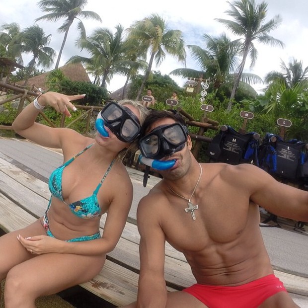 Aryane Steinkopf e Beto Malfacini em Cancún, no México (Foto: Instagram/ Reprodução)