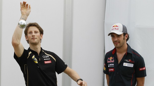 F1 Malásia Grosjean e Vergne boules (Foto: AP)