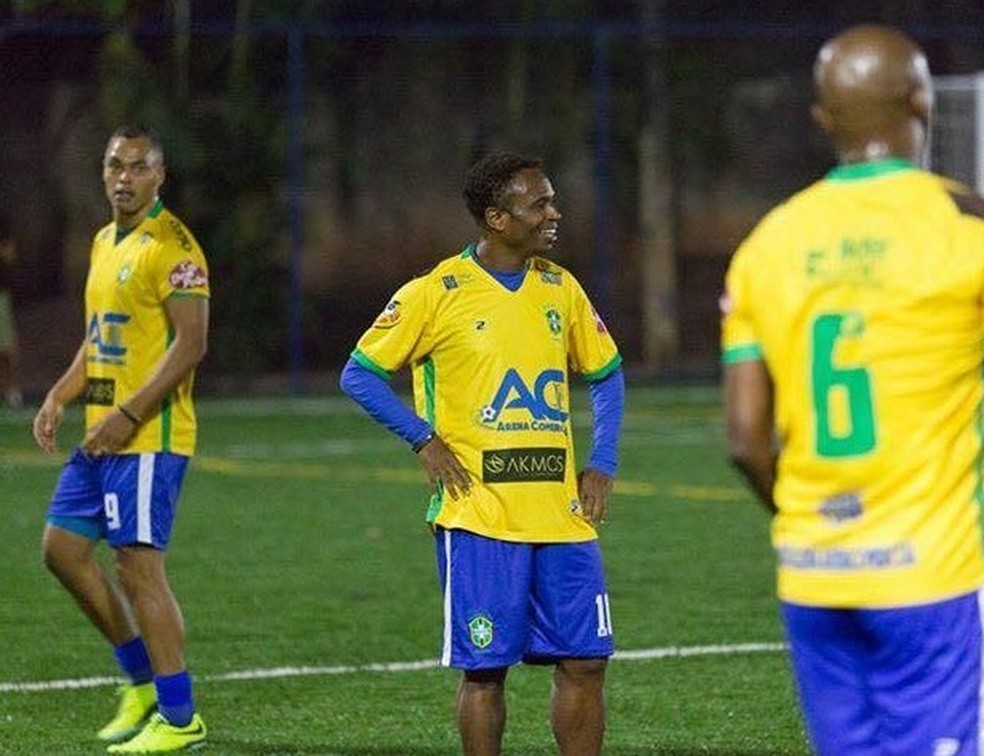 Dodô e Edílson formam o ataque da seleção brasileira de master (Foto: Divulgação Akmos/Seleção brasileira de master)