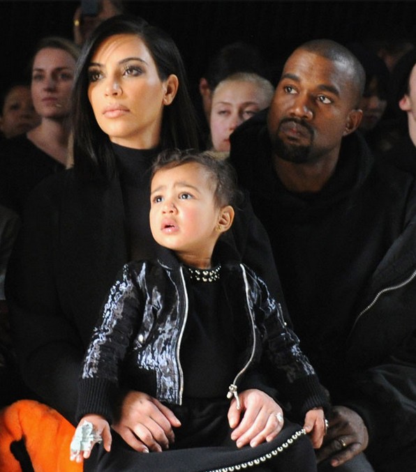 Kim Kardashian com o marido, Kanye West, e sua filha North (Foto: Getty Images)