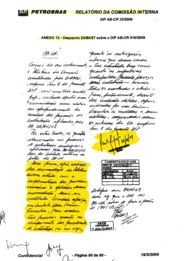 Em despacho escrito à mão, Paulo Roberto mandou investigar, mas o gerente acusado de desvio só foi demitido cinco anos depois (Foto: época)
