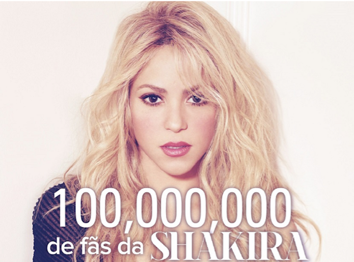Shakira é a nova rainha do Facebook com 100 milhões de fãs na sua página (Foto: Reprodução/Facebook)