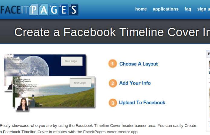 Face it Pages Timeline Cover permite criar uma capa em apenas três passos (Foto: Reprodução/Edivaldo Brito)