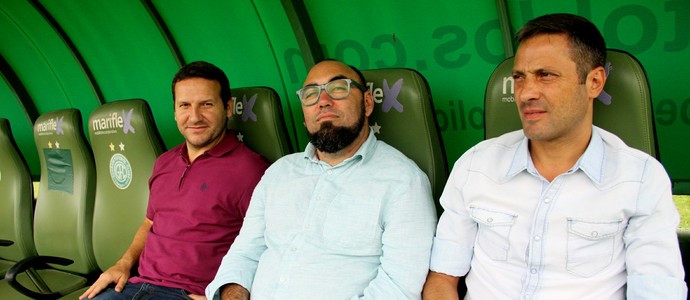 Giuliano Bittencourt, Anailson Neves e Marcus Vinicius diretoria Guarani (Foto: Luis Cardoso / Guarani Press)