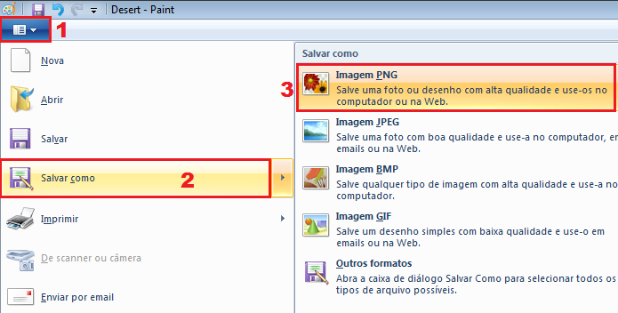 Acessando a opção Salvar como no Paint (Foto: Reprodução/Edivaldo Brito)