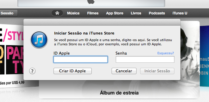 Faça login em sua conta Apple (Foto: Reprodução/Helito Bijora)