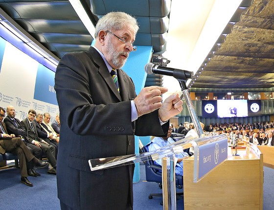 Lula, durante abertura da conferência da Organização das Nações Unidas para Alimentação e Agricultura (FAO) em Roma, em junho deste ano (Foto: Ricardo Stuckert/Instituto Lula)