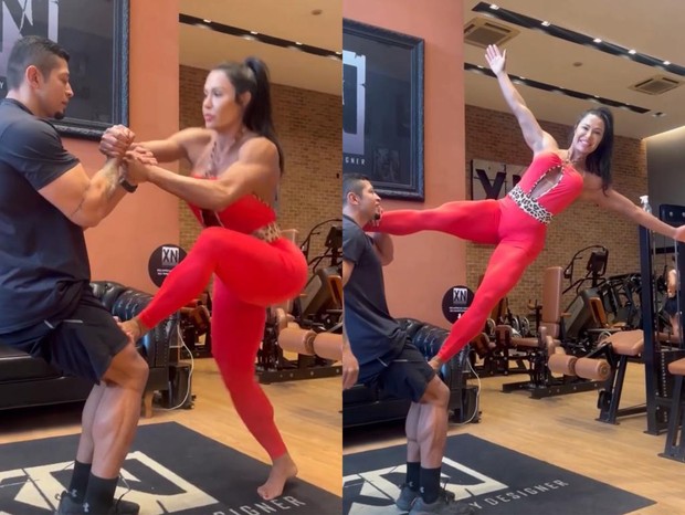 Gracyanne Barbosa mostra desafio de equilíbrio (Foto: Reprodução/Instagram)