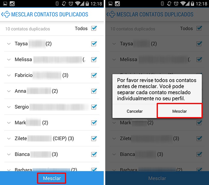 Contacts+ exibirá alerta antes de mesclar contatos do Android (Foto: Reprodução/Elson de Souza)